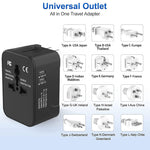 All-in-One Worldwide Travel Adapter – Universal Power Plug with 2 USB Ports for Global Travel