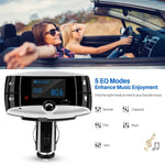 Drive Smart: Wireless FM Transmitter with USB Charging, Music Player, Hands-Free Calling & LED Interface