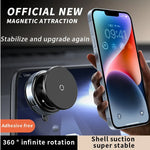 Upgraded Magnetic Car Mount – 360° Rotating Vacuum Suction Phone Holder with 20 Powerful Magnets